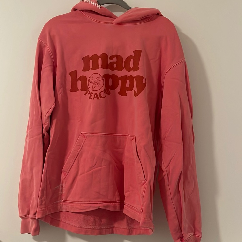 Brand: Madhappy. Pinkish/Red Madhappy Peace Hoodie. Size: Medium.